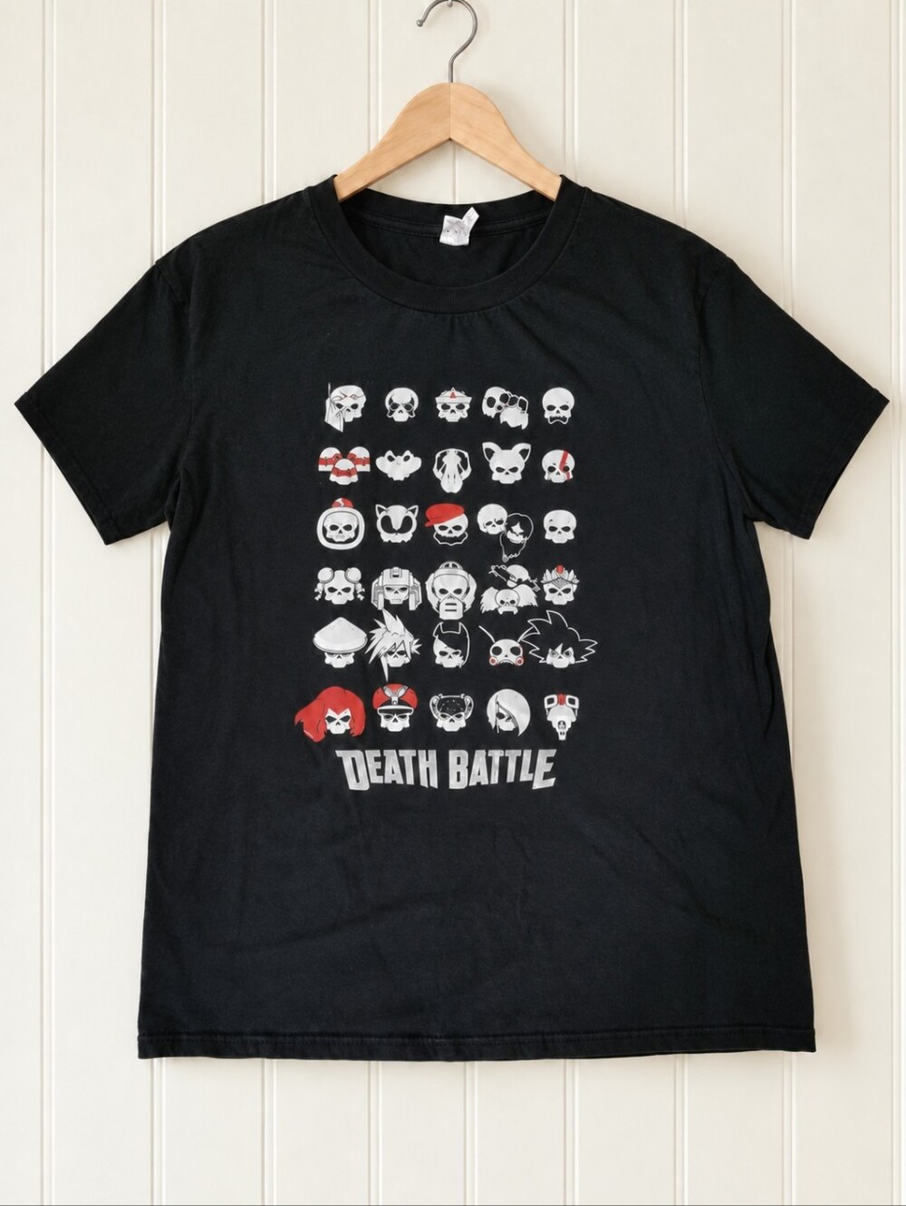 Death Battle Skull T-Shirt Men’s Large Black Anvil Goth Graphic Tee